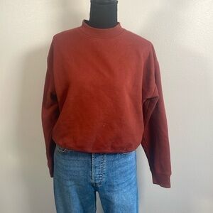 Brick red crew neck sweatshirt